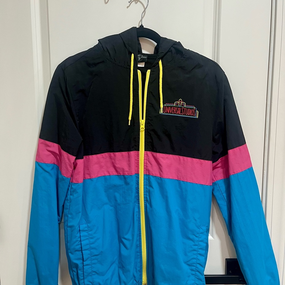 Universal Studios Black, Pink, and Blue Bomber Jacket